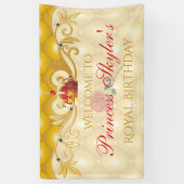  Roos, prinses Birthday Banner (Verticaal)