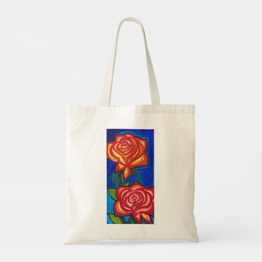 Roos Print Canvas tas Floral herbruikbare tas (Achterkant)