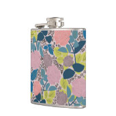 Roos Print Vinyl verpakte kolf Heupfles (Links)