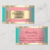 Roos Professional Gold-geframed Elegant Ombre Visitekaartje (Voorkant / Achterkant)