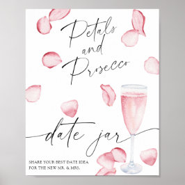 Roos prosecco - date night ideeën. Date jar bruid Poster