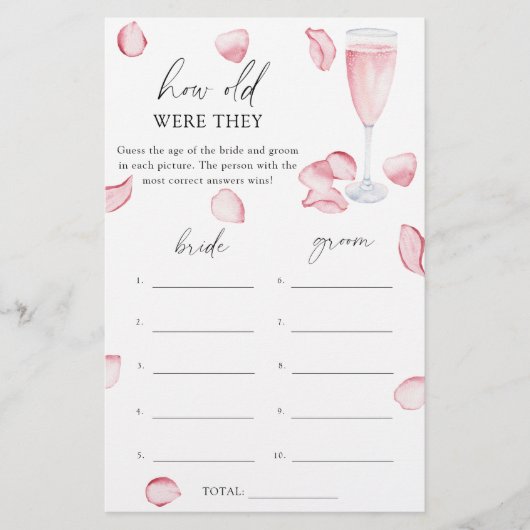 Roos Prosecco - Hoe oud waren ze bruidsspel (Voorkant)
