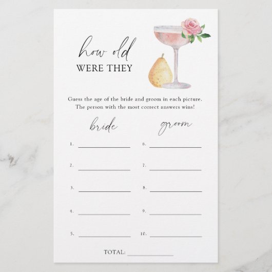 Roos Prosecco - Hoe oud waren ze bruidsspel (Voorkant)