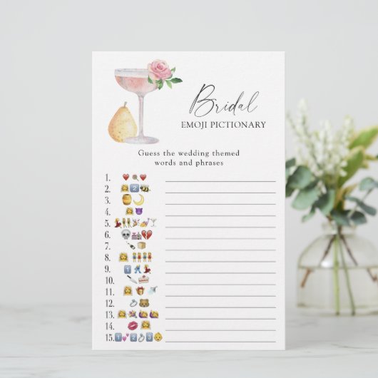 Roos Prosecco vrijgezellenfeest emoji pictionary s (Staand voorkant)