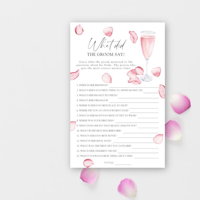 Roos Prosecco - Wat zei de bruidegom bruidsspel (Creator heeft geüpload)