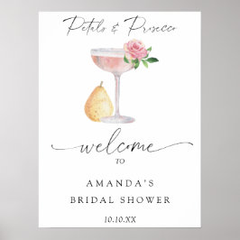 Roos prosecco welkom bruidsfeest poster