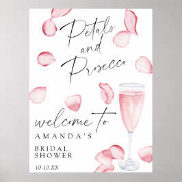 Roos prosecco welkom vrijgezellenfeest feest poster