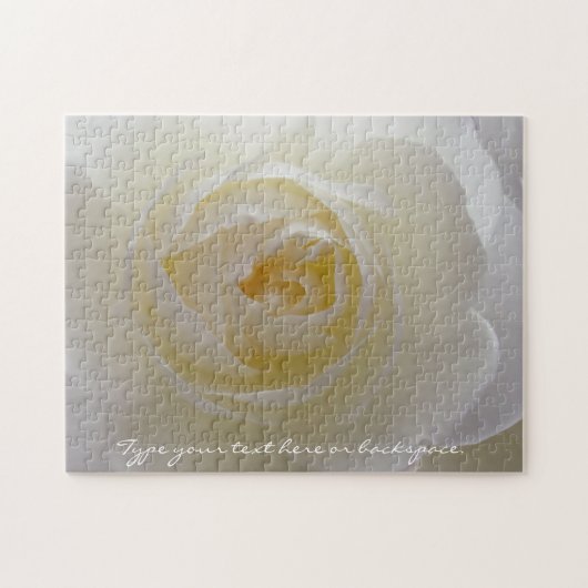 Roos Puzzle Persoonlijke White Rose Puzzles Legpuzzel (Horizontaal)