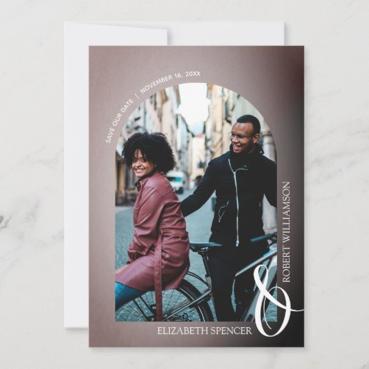 Roos QR-code bruiloft Save The Date (Voorkant)