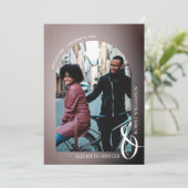 Roos QR-code bruiloft Save The Date (Staand voorkant)