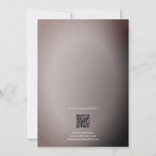 Roos QR-code bruiloft Save The Date (Achterkant)