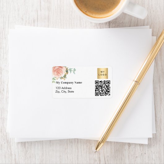 Roos QR-code zakelijk logo-retouradres Etiket (Insitu)