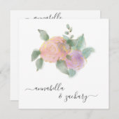 *~* ROOS QR RSVP Gold Glitter - AR12 bruiloft Invi Kaart (Voorkant / Achterkant)