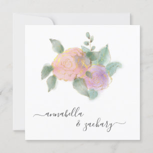 *~* ROOS QR RSVP Gold Glitter - AR12 bruiloft Kaart