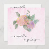 *~* ROOS QR RSVP + Gold Glitter - AR12 Wedding I Kaart (Voorkant / Achterkant)