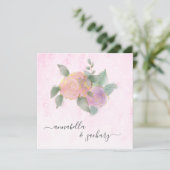 *~* ROOS QR RSVP + Gold Glitter - AR12 Wedding I Kaart (Staand voorkant)