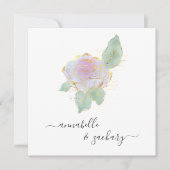 *~* ROOS QR RSVP Gouden Glitter AR12 Huwelijksuitn Kaart (Voorkant)