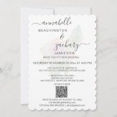 *~* ROOS QR SIMPLE RSVP Gold AR12 bruiloft uitnodi Kaart (Achterkant)