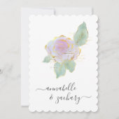 *~* ROOS QR SIMPLE RSVP Gold AR12 bruiloft uitnodi Kaart (Voorkant)