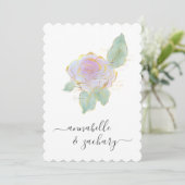 *~* ROOS QR SIMPLE RSVP Gold AR12 bruiloft uitnodi Kaart (Staand voorkant)