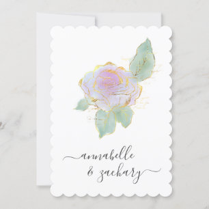 *~* ROOS QR SIMPLE RSVP Gold AR12 Wedding Invitati Kaart