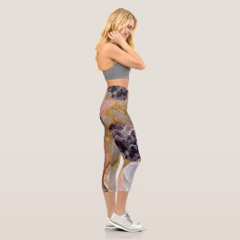 Roos Quartz Amethist Geode High Waisted Capris