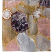 Roos Quartz Amethyst Geode Douchegordijn (Voorkant)