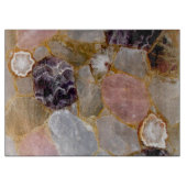 Roos Quartz Amethyst Geode Snijplank (Voorkant)