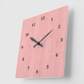 Roos Quartz Bamboe Wood Grain Kijk uit Vierkante Klok (Hoek)