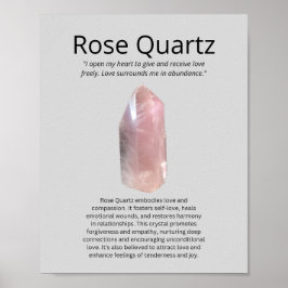 Roos Quartz Crystal Betekenis Poster