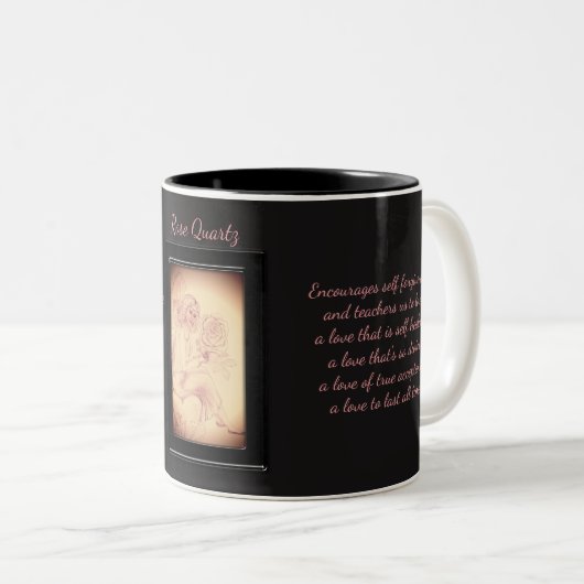 Roos Quartz Crystal Fairy Tweekleurige Koffiemok (Voorkant rechts)