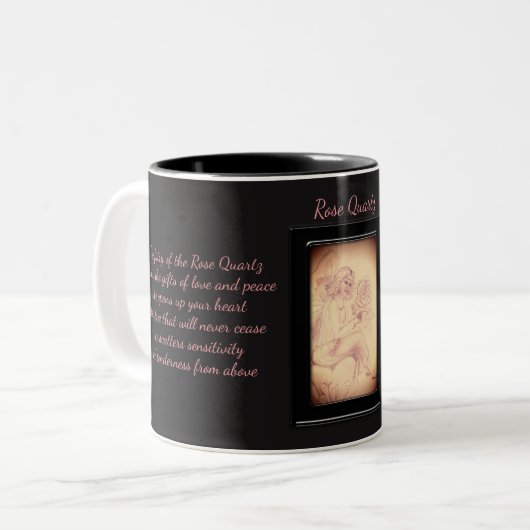 Roos Quartz Crystal Fairy Tweekleurige Koffiemok (Voorkant links)