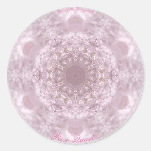 Roos Quartz Custom Crystal Ronde Sticker (Voorkant)