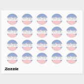 Roos Quartz en Serenity Blue Paint Strokes Ronde Sticker (Vel)