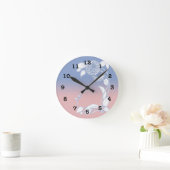 Roos Quartz en Serenity Blue Wall Clock Ronde Klok (Huis)