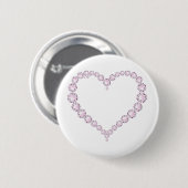 Roos Quartz Gem Heart Ronde Button 5,7 Cm (Voorkant /achterkant)