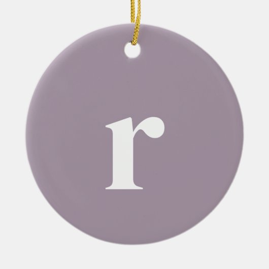 Roos Quartz Initiaal Letter | Trendy minimalist Keramisch Ornament (Voorkant)