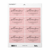 Roos Quartz Pink Script Family Retouradres Etiket (Full Sheet)