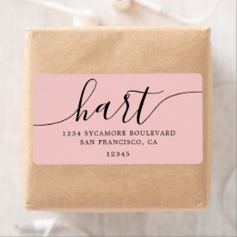Roos Quartz Pink Script Family Retouradres Etiket