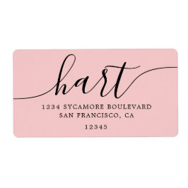 Roos Quartz Pink Script Family Retouradres Etiket