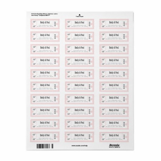 ROOS QUARTZ PINK Weddenschap Save the Date TICKET Etiket (Full Sheet)