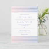 Roos Quartz & Serenity Ombré Stripe Wedding Kaart (Staand voorkant)