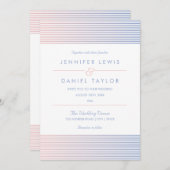 Roos Quartz & Serenity Ombré Stripe Wedding Kaart (Voorkant / Achterkant)