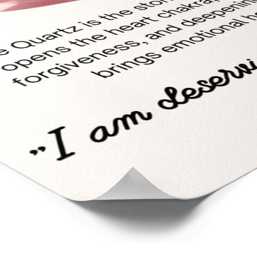 Roos Quartz Stone Crystal Betekenis Poster (Hoek)