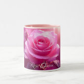Roos Queen (roze magenta editie) Tweekleurige Koffiemok (Center)