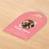 Roos Quinceañera Celebration Acryluitnodiging Acryl Uitnodigingen (Laagn)