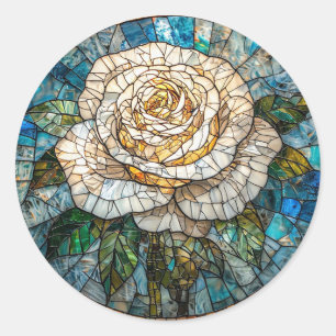 🌹 Roos Raam Kunst Cadeau Voor Bloemenliefhebbers  Ronde Sticker
