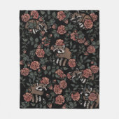 Roos Raccoons Fleece Deken (Voorkant)