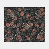 Roos Raccoons Fleece Deken (Voorkant (Horizontaal))