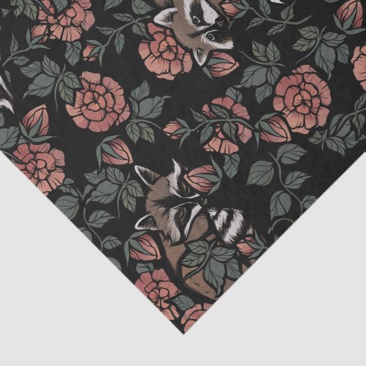 Roos Raccoons Tissuepapier (Detail)